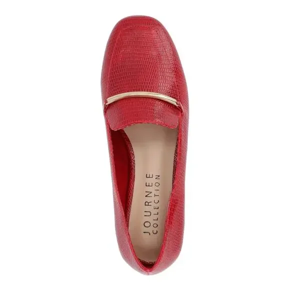 Journee Collection Women's Wrenn Slip On Loafers Red Size 10 - Picture 4 of 5